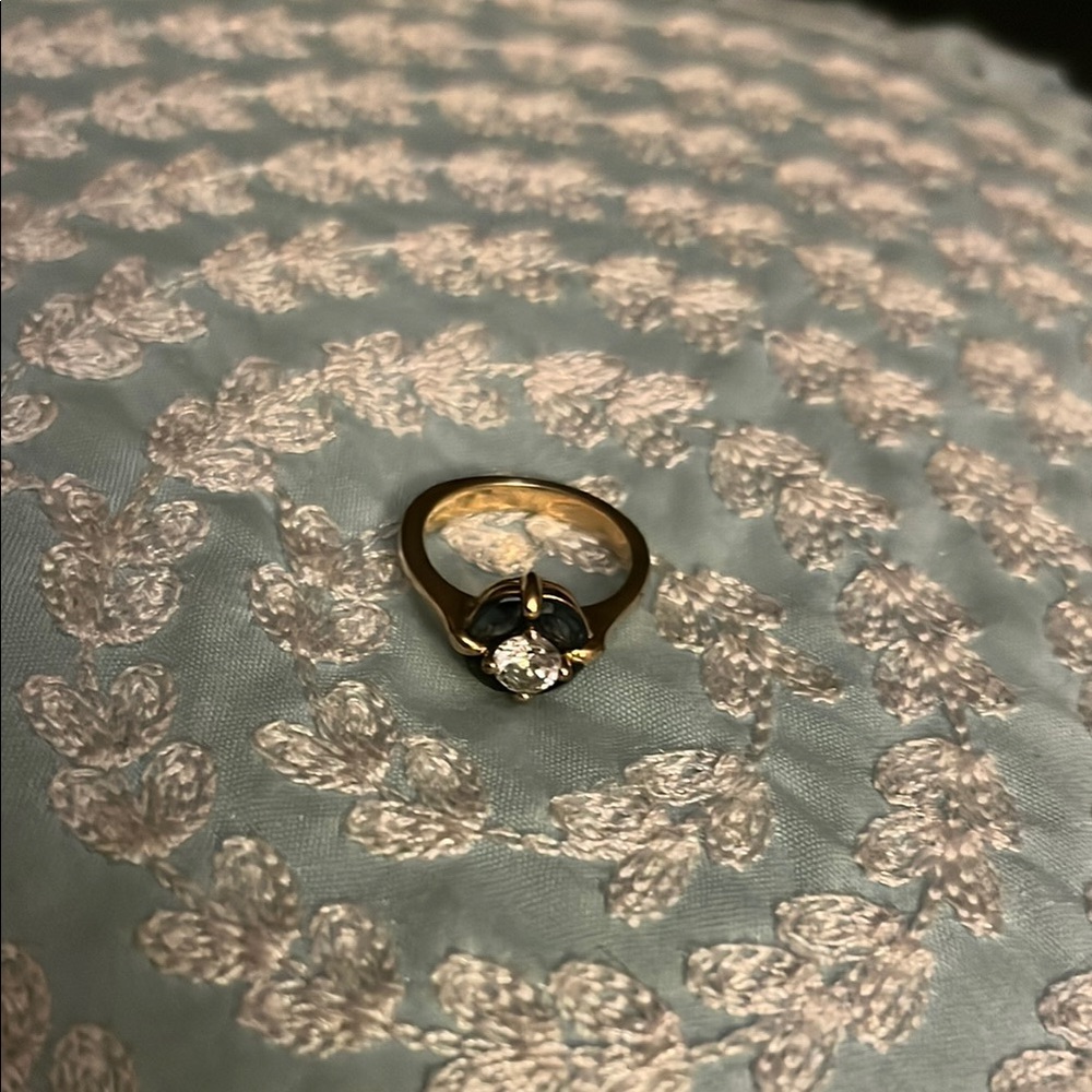 Elegant Gold And Blue Ring